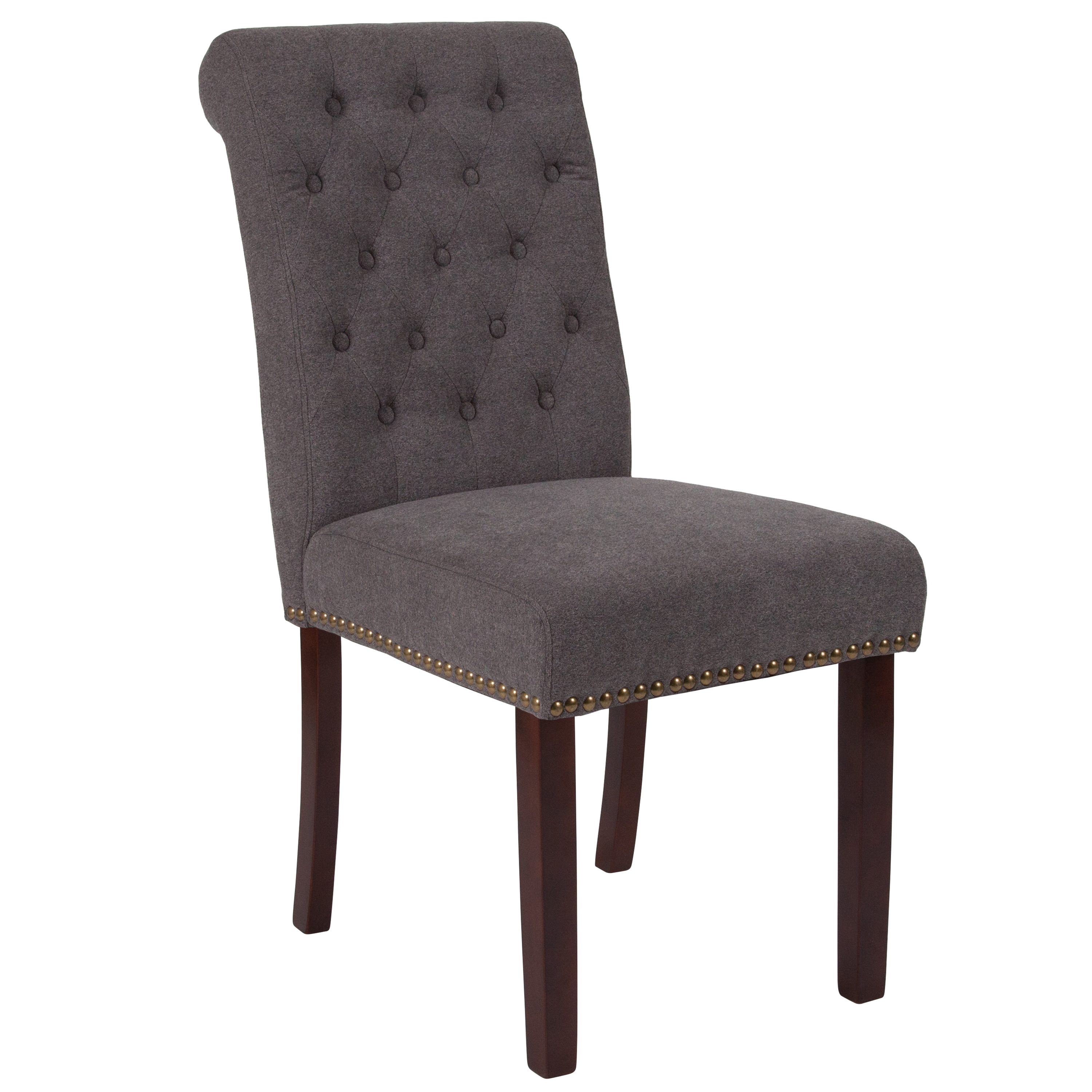 Flash Furniture Contemporary/Modern Polyester/Polyester Blend Dining Side Chair (Wood Frame) in Gray | 889142224990
