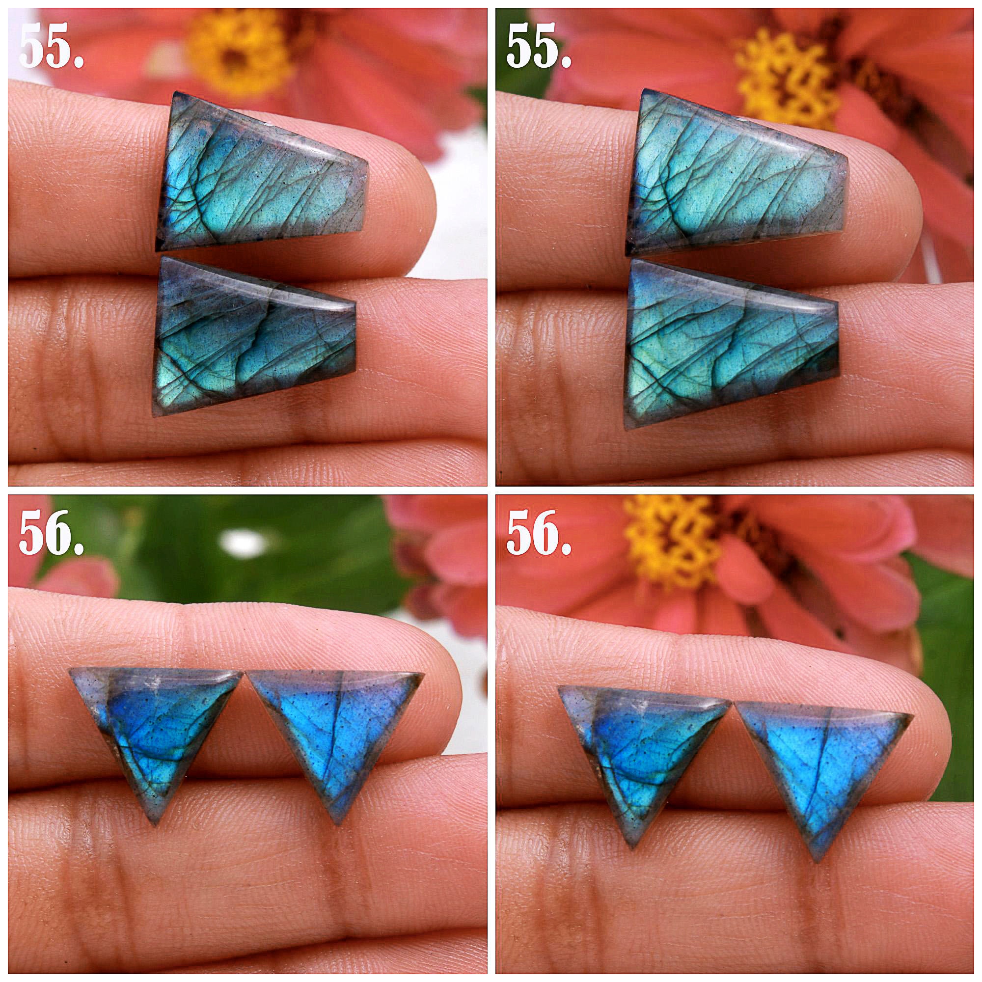 Blue Labradorite Pairs, Labradorite Cabochon , Loose Gemstone , Oval Pear Fancy Shape Pair , Labradorite Pair For Earrings, For Woman Earrings