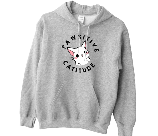 Funny Cat Heavy Blend Hooded Sweatshirt Hoodie/Good Vibes Minimalist Lover Gift Lover Sweater