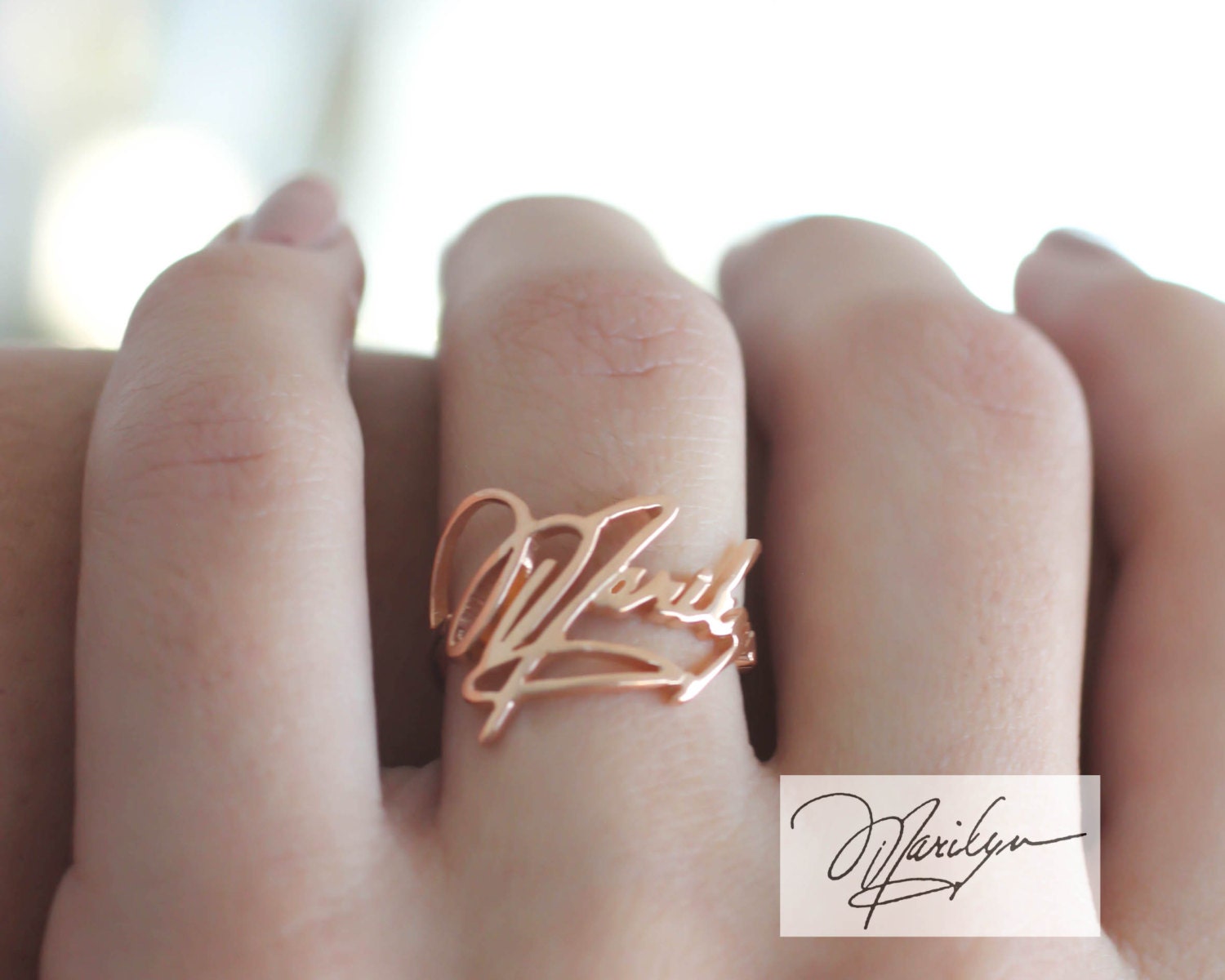 Grandma Gift Handwriting Ring Custom Actual Signature Personalized Keepsake Jewelry Mother in Law Gift Rm01