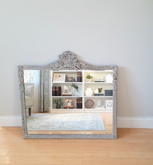 Vintage Grey Ornate Mirror
