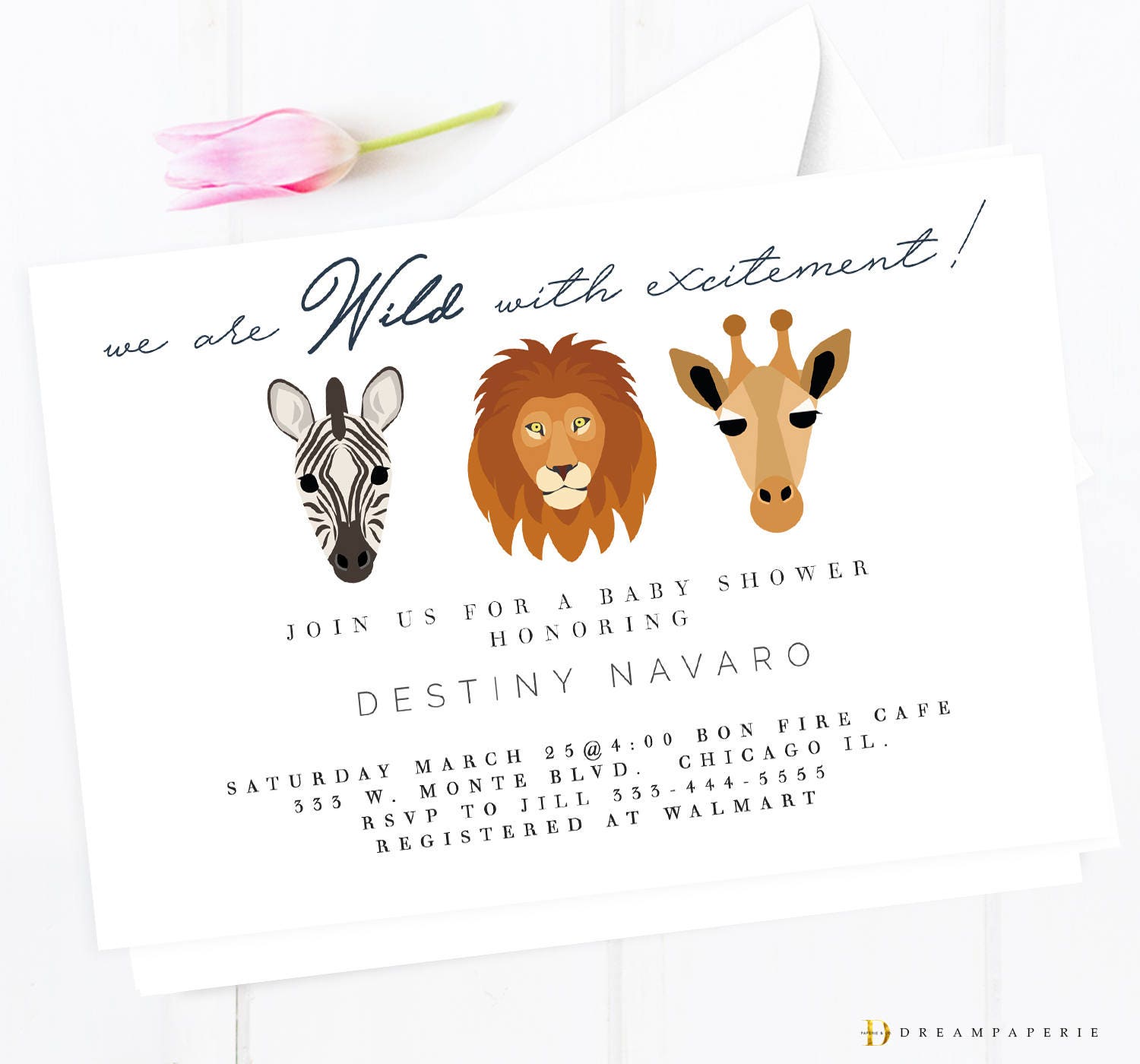 Wild Baby Shower Invitation, Jungle Invitation, Wild Shower, Baby Shower, Wild Shower, Jungle Baby, Zoo Invite