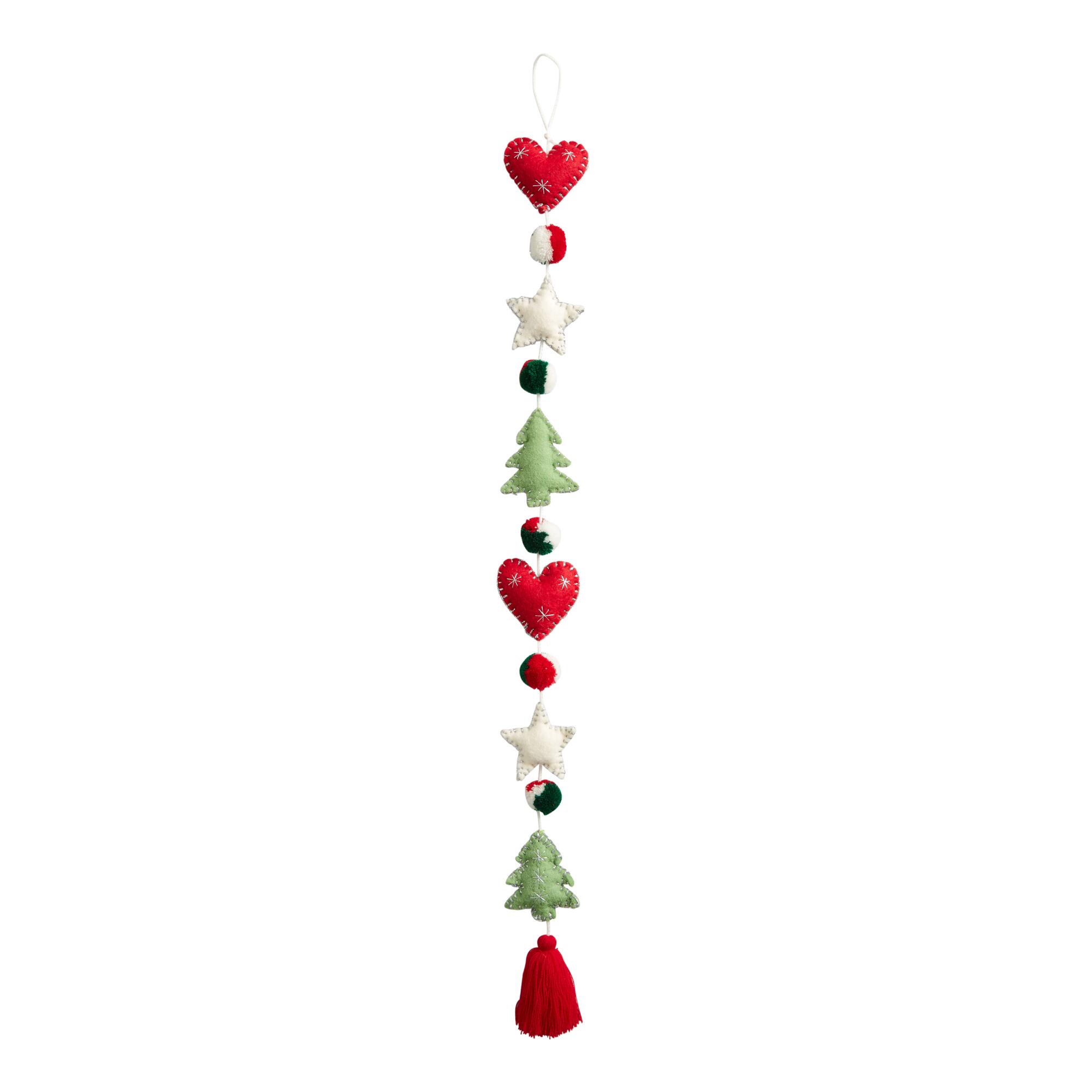 Felted Wool Holiday Icons and Tassel Hanging Decor: Multi by World Market
