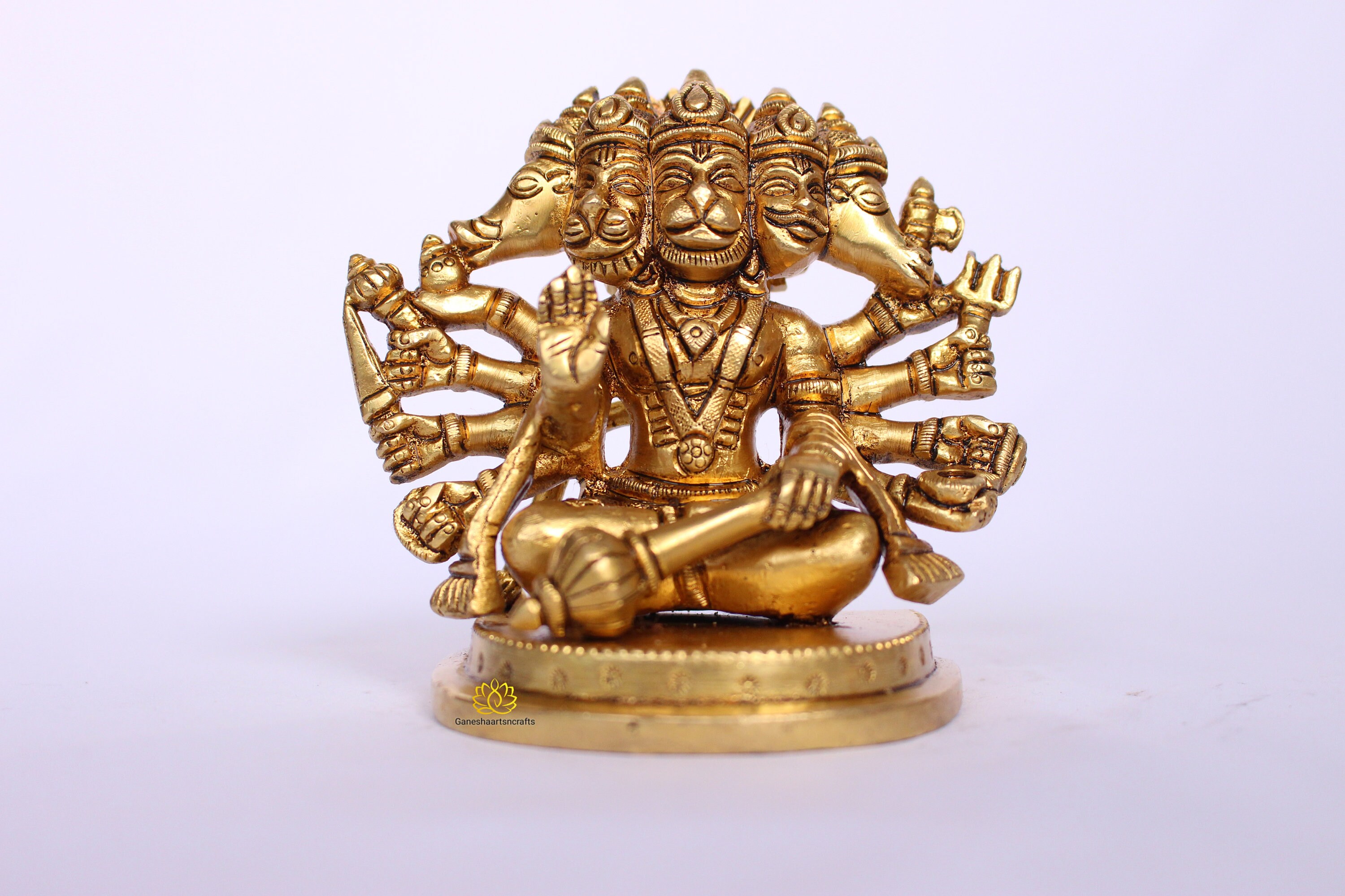 Hanuman Statue | Panchmukhi God Of Strength Monkey God Lord Rama Devotee Ram Bhakt Five Face |Brass