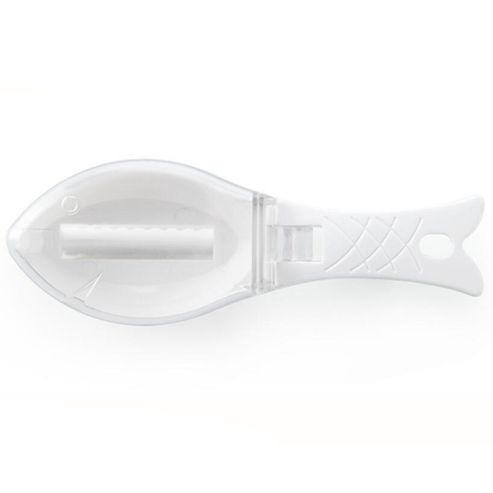 Creative Fish Scraper With Lid - white