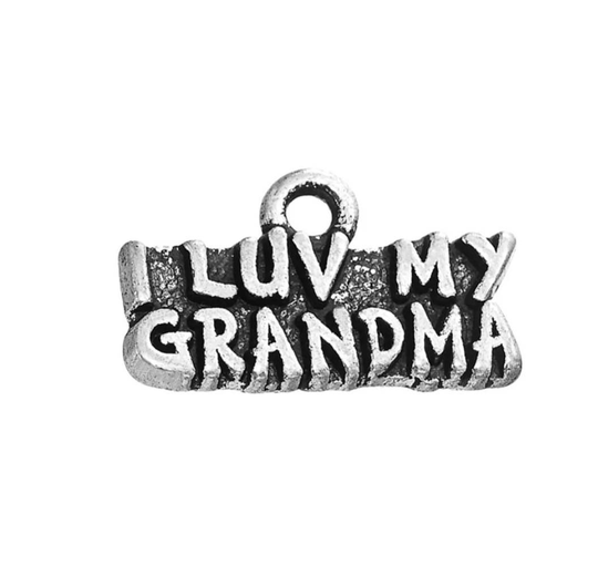 I Love My Grandma Charms Luv Antique Silver Grandmother 18x11mm