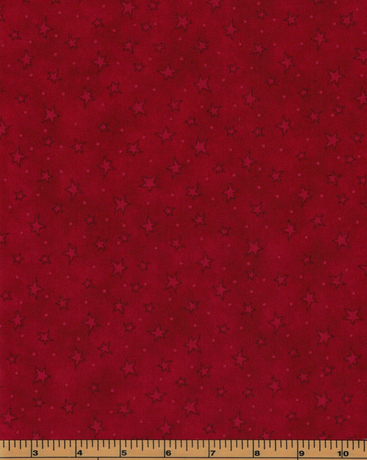 Red Blender Fabric - Starry Basics- Stars By Henry Glass- 100% Cotton