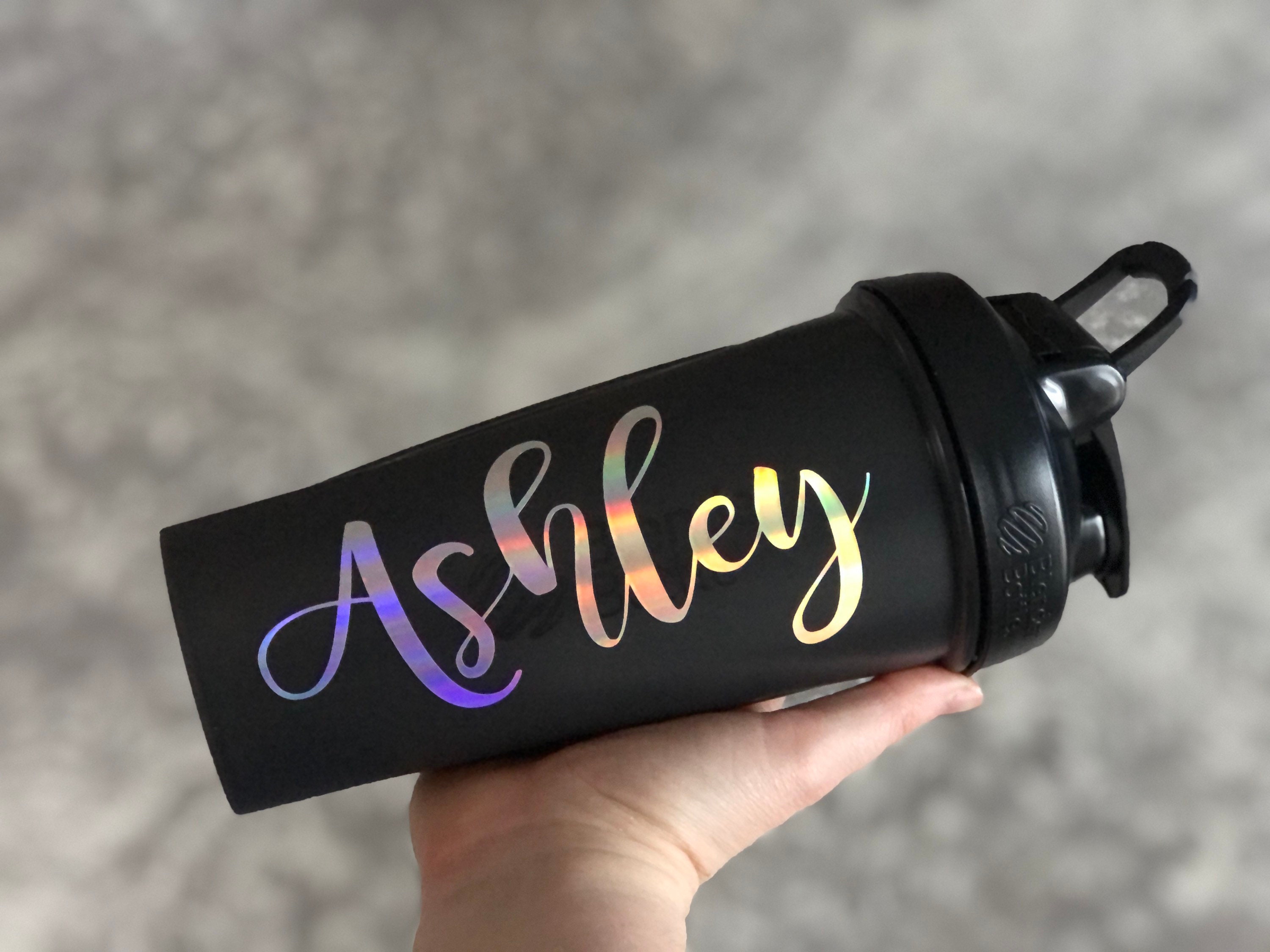 Fitness Blender Bottle Cursive Font Shaker Custom Gym Personalized Protein Gift