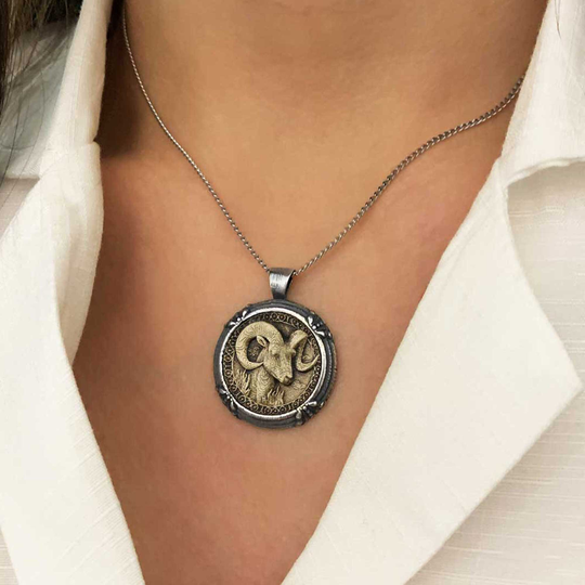 Aries Zodiac Necklace, Pendant, Locket Sign Astrology Ram Locket, Pendant Necklace