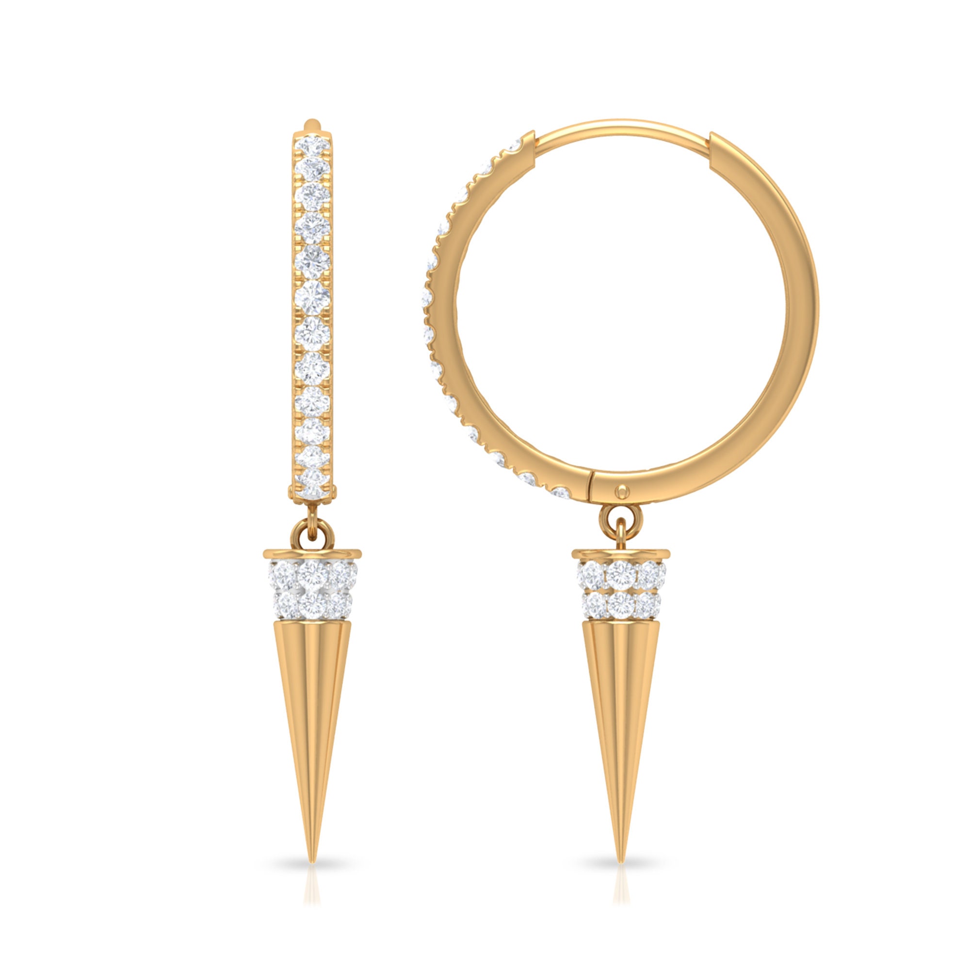 Tiny Hoop Earrings, 1/2 Ct Diamond Huggie Designer Earrings
