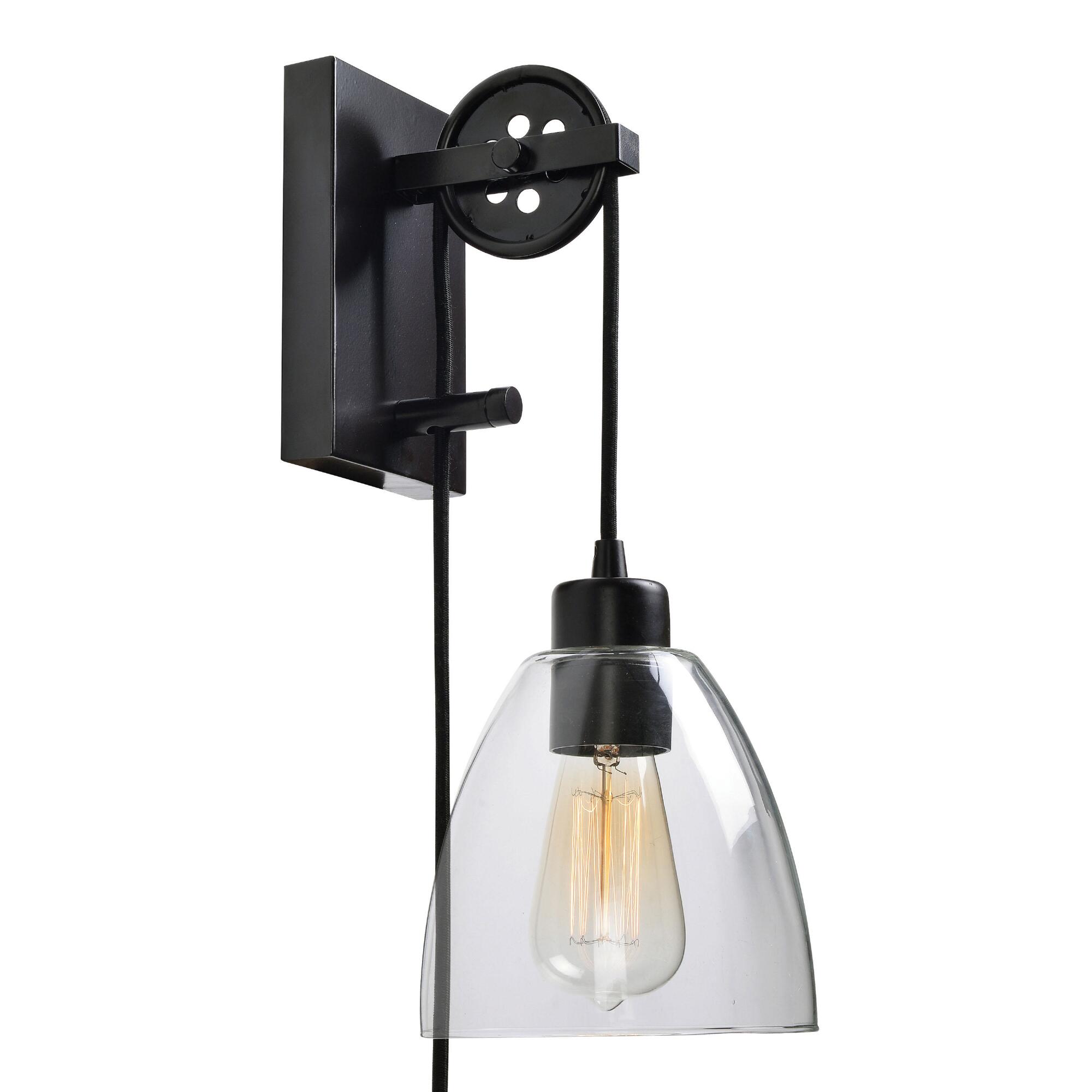 Bronze Adjustable Pulley Homer Wall Sconce: Black by World Market