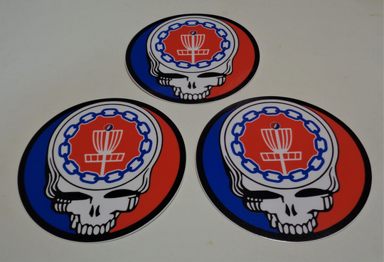 New Disc Golf-3 Ace Your Face Stickers. 4"
