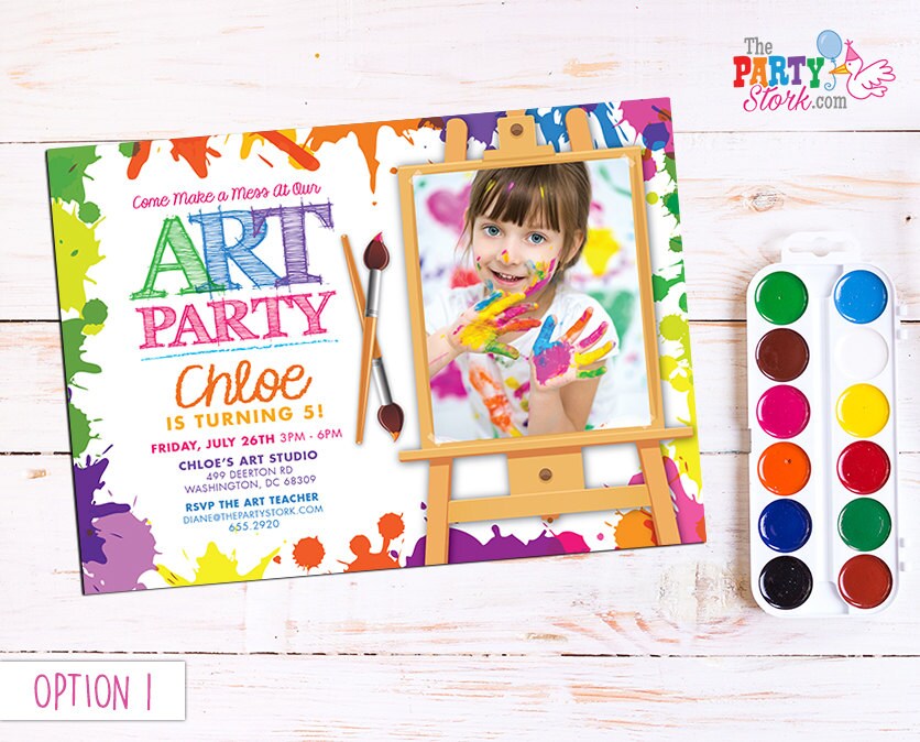 Art Invite With Photo, Paint Printable
