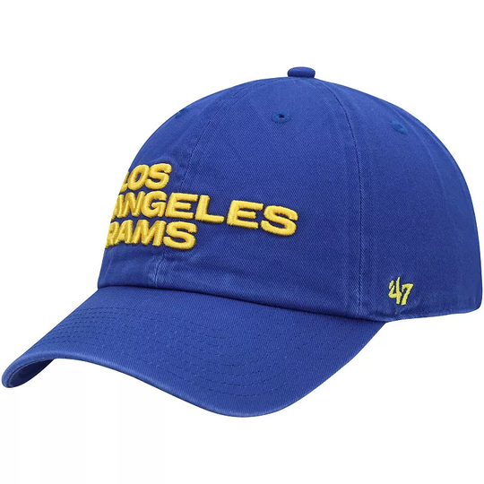 Men's '47 Royal Los Angeles Rams Clean Up Team Script Adjustable Hat, Blue