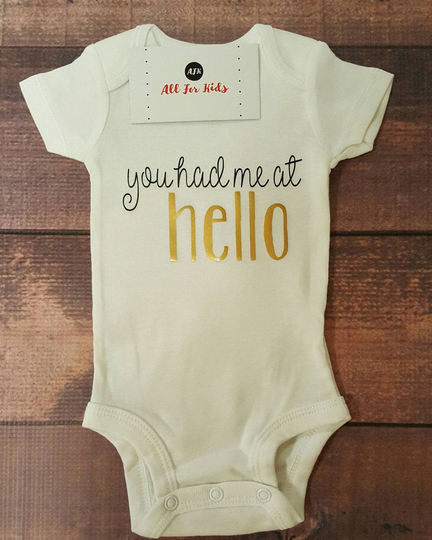 Newborn Baby Clothes, You Had Me At Hello Bodysuit