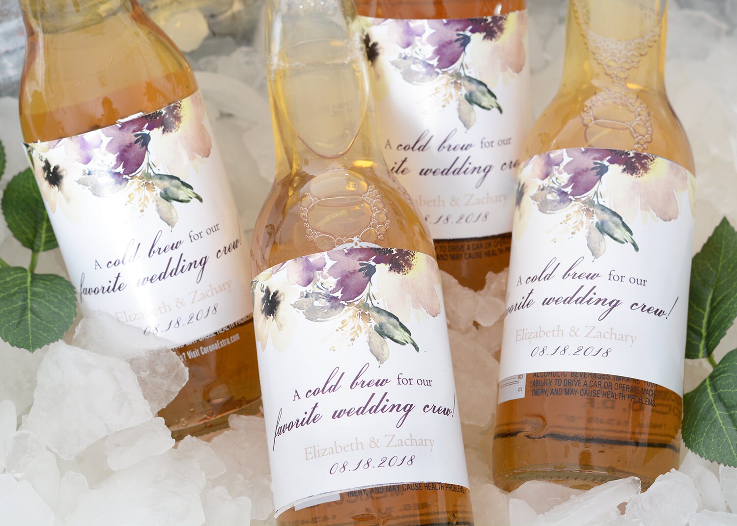 Vintage Wedding Beer Bottle Labels - Brew Label Custom Personalized Waterproof Sticker Wdibw-179