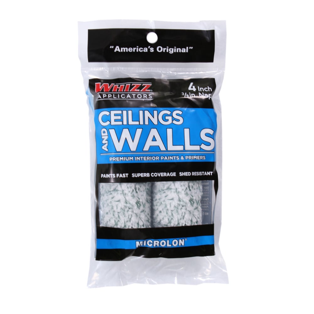 WHIZZ MICROLON Ceilings and Walls 2-Pack 4-in x 3/8-in Mini Woven Synthetic Blend Paint Roller Cover | 96514