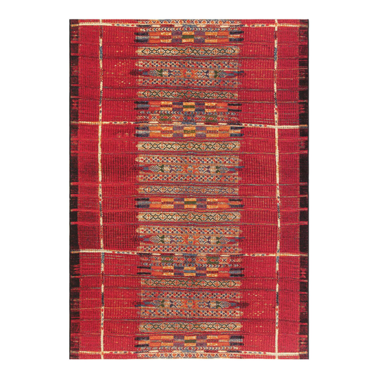 Red Multicolor Global Stripe Indoor Outdoor Patio Rug by World Market