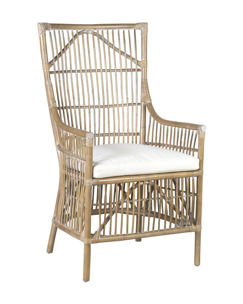 East at Main Casual Polyester/Polyester Blend Arm Chair (Rattan Frame) in Brown | TT-WR-WS535-GR