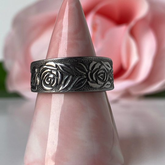 stainless Rose Spoon Ring, Eco Friendly Jewelry, Ring Silver, Gift For Her, Floral Boho Non Tarnish Rings, Band