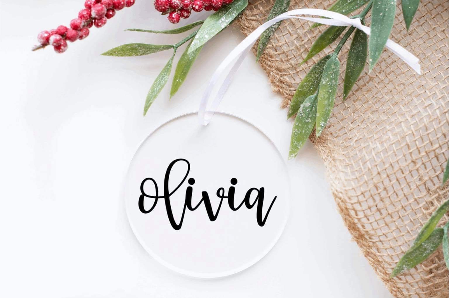 Name Ornament, Stocking Tags, Table Setting Christmas Gift Tag, Holiday Tags