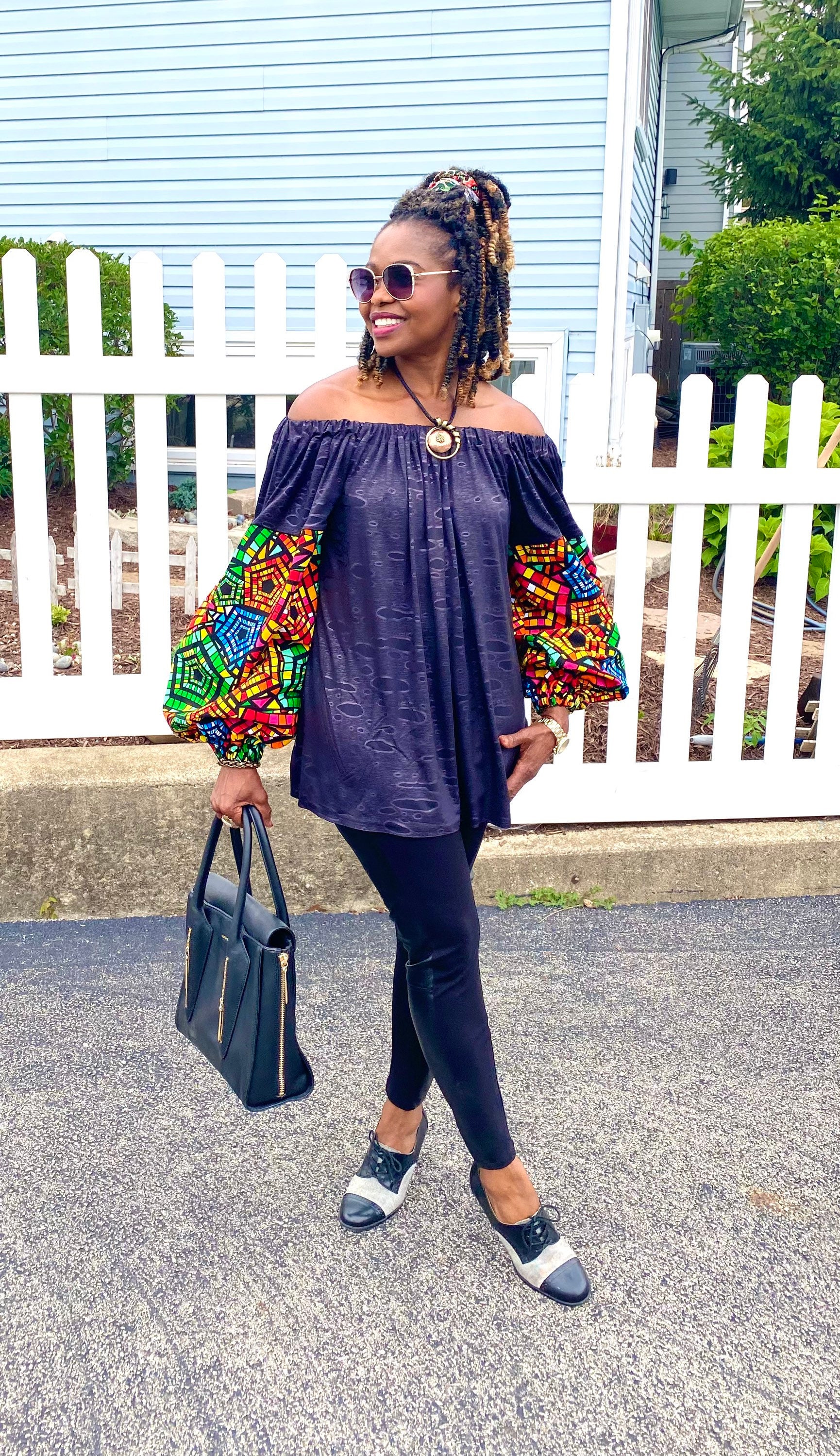 Kari Top For Women, Off The Shoulders, Ankara Casual Summer Top, African Print Elegant Loose Plus Size