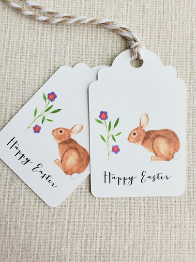 Easter Gift Tags, Easter, Spring Spring, Rabbit Bunny Watercolor Party Favor Tags
