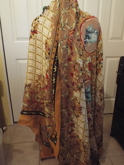 Women's Vintage Autumn Shawl, Rustic Country Wrap