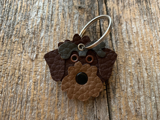 German Wirehaired Pointer Leather Dog Keychain Custom Pet Loss Sympathy Memorial Gift Tag Id Personalized Birthday