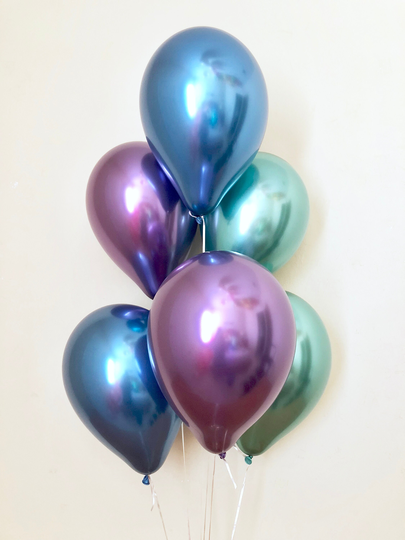 Mermaid Balloons~Under The Sea Party~Chrome Balloon~Blue Purple Green~Mermaid Birthday~Mermaid Party Decor~Baby Shower~Mermaid Decor~Purple