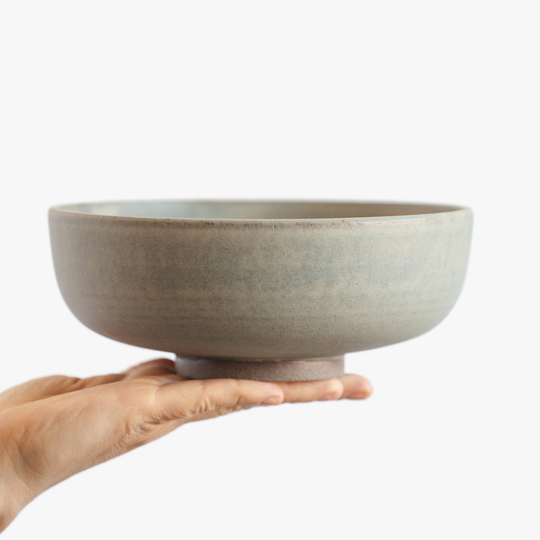 In Stock Ramen Bowl 40Oz/1200Ml in Grey-Blue Color, Minimal Design, Stoneware, Handmade Ceramics, Pottery, Tableware, Grey Clay