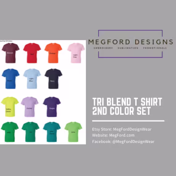 Tri Blend T Shirts With Custom Embroidery Set 2