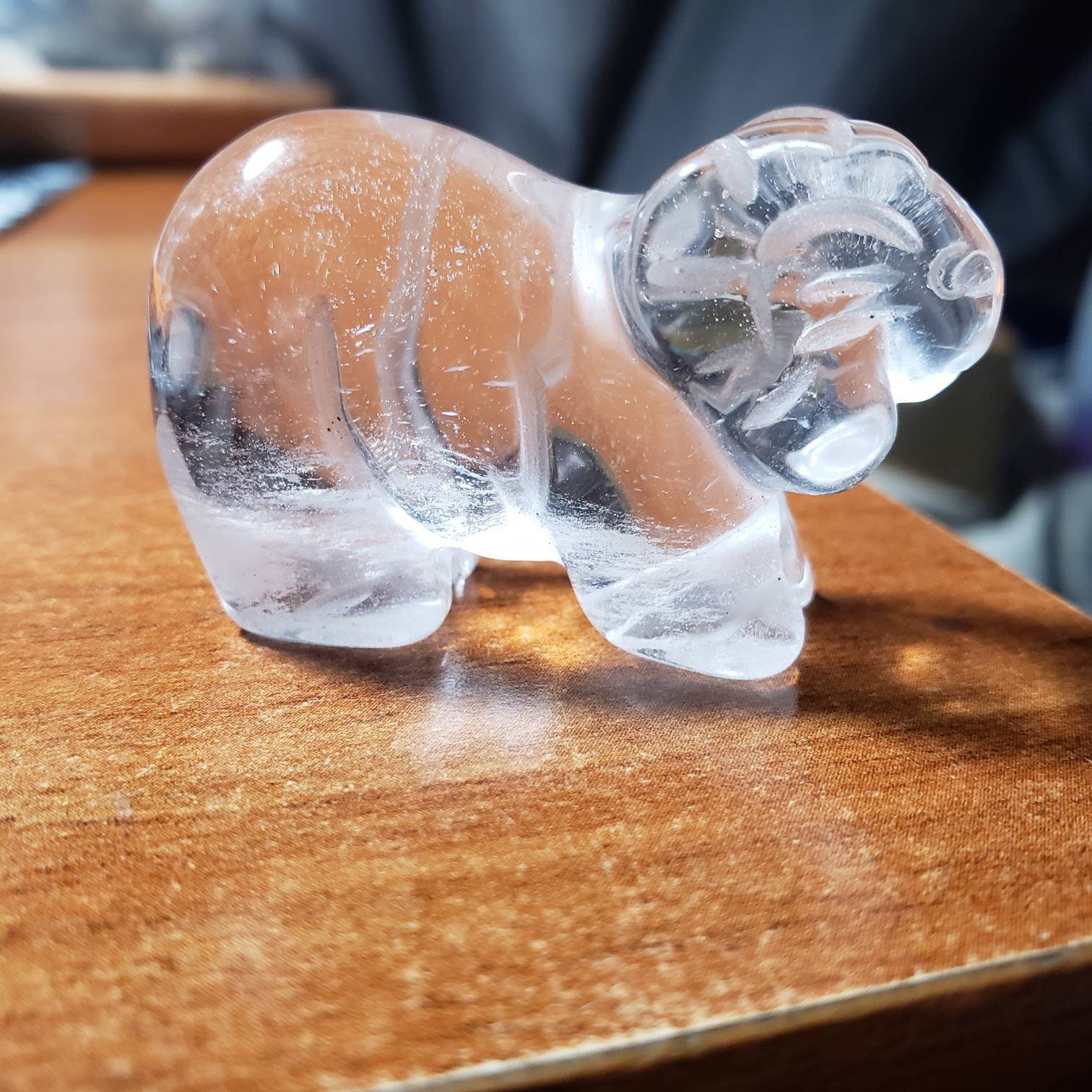 Crystal Quartz Ram Animal Figure
