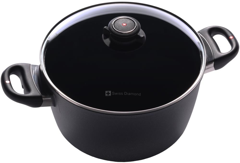 Swiss Diamond HD Classic 9.5-in Aluminum Cooking Pan with Lid(s) Included in Gray | 6124IC