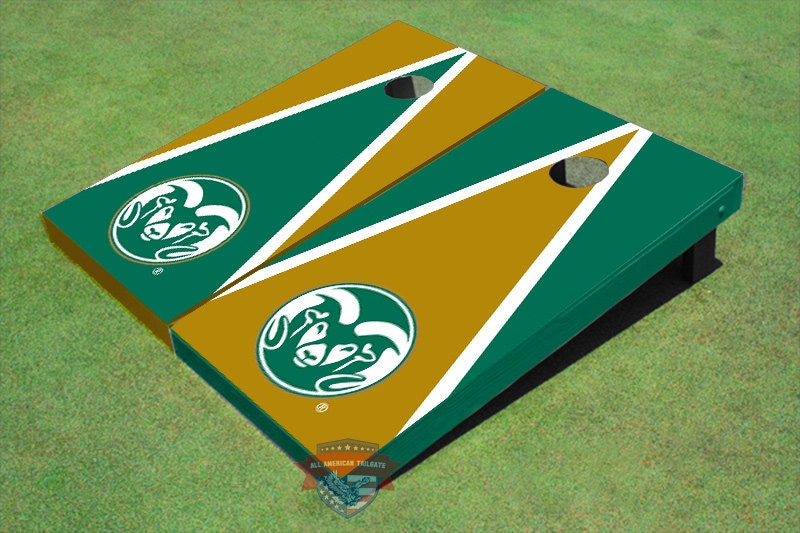 Corn Hole Ncaa Colorado State University Rams Logo Alternating Triangle Cornhole Boards
