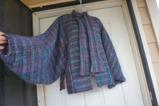 Vintage Wool Mohair Blend Jacket Coat By Nikos Medium Batwing Slouchy