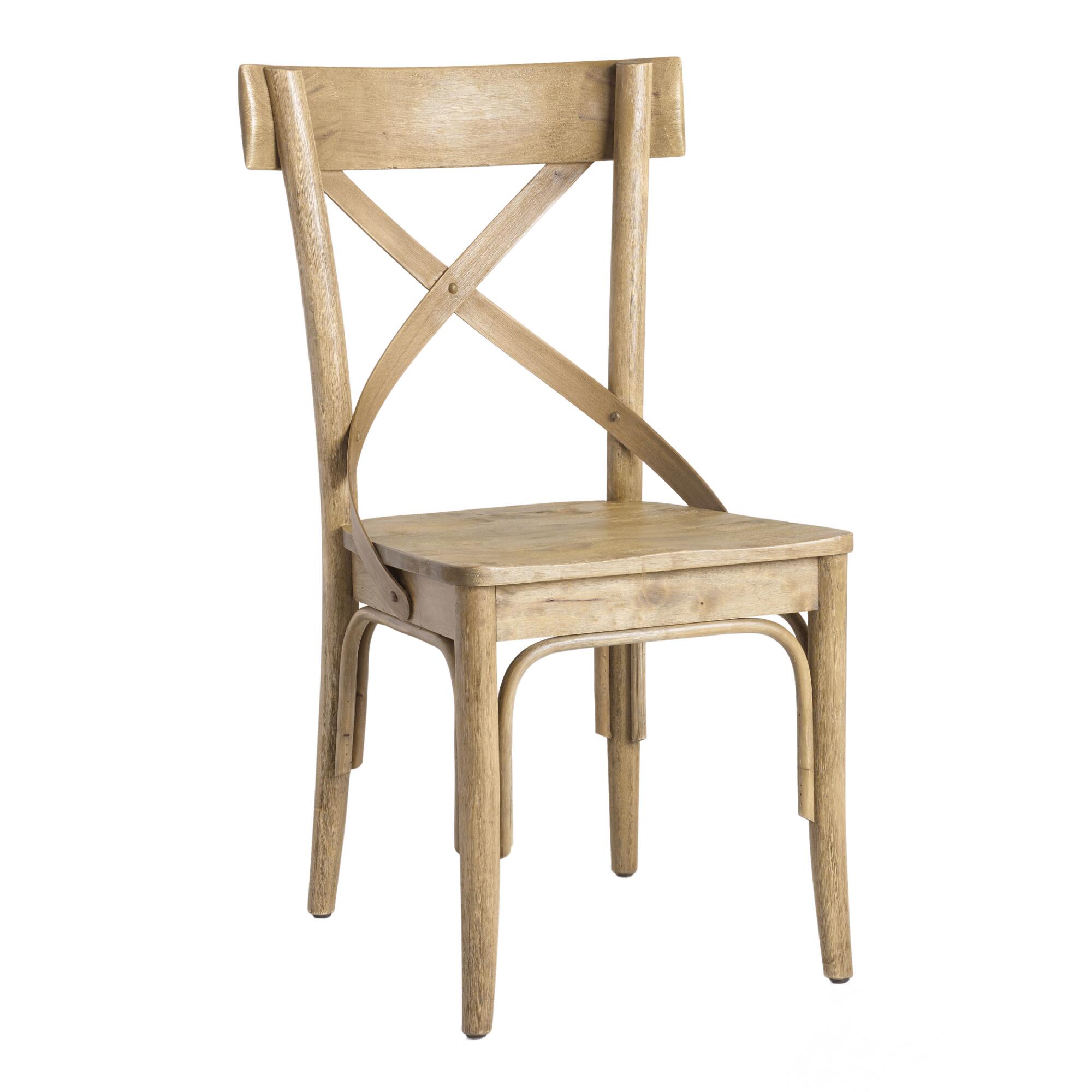 Distressed Wood Bistro Dining Chair Set of 2: Brown by World Market