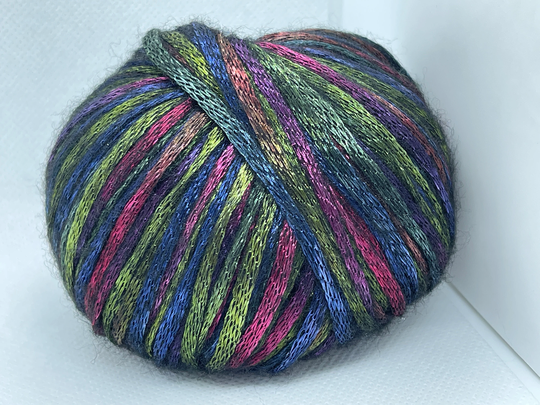 Rock Star Blue Green Magenta + Metallic Sheen, Soft Nylon, Merino Wool, Acrylic Blend Yarn, 50 Gram 125 Yards, #75017 Ice Yarns