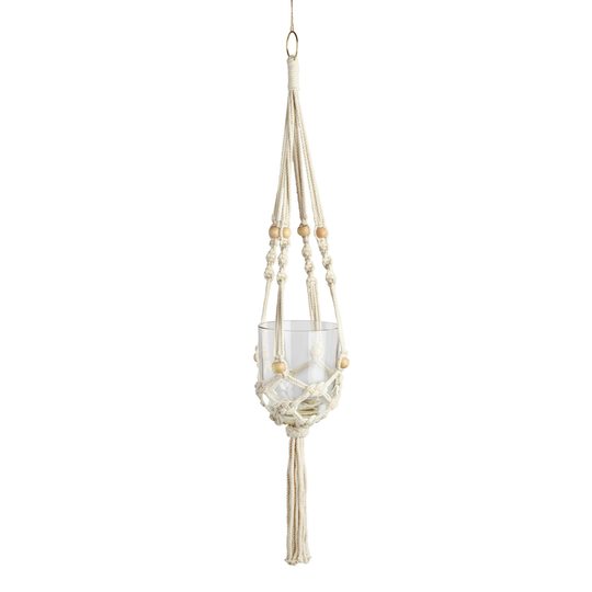 Natural Bead Macrame Plant Hanger - Cotton by World Market