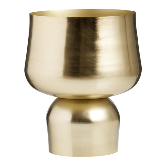 Brushed Gold Pedestal Floor Planter - Metal by World Market