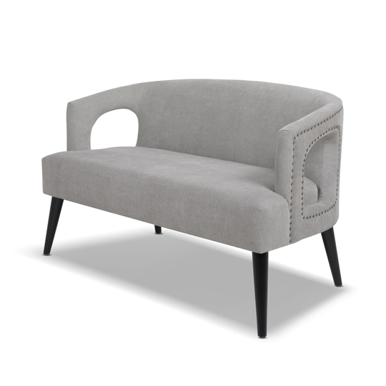 Jennifer Taylor Home Malachi Midcentury Silver Grey Yarn Dyed Polyester/Blend Settee in Gray | S61330-857
