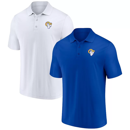 Men's Fanatics Branded Royal/White Los Angeles Rams Home and Away 2-Pack Polo Set, Size: Small, Blue