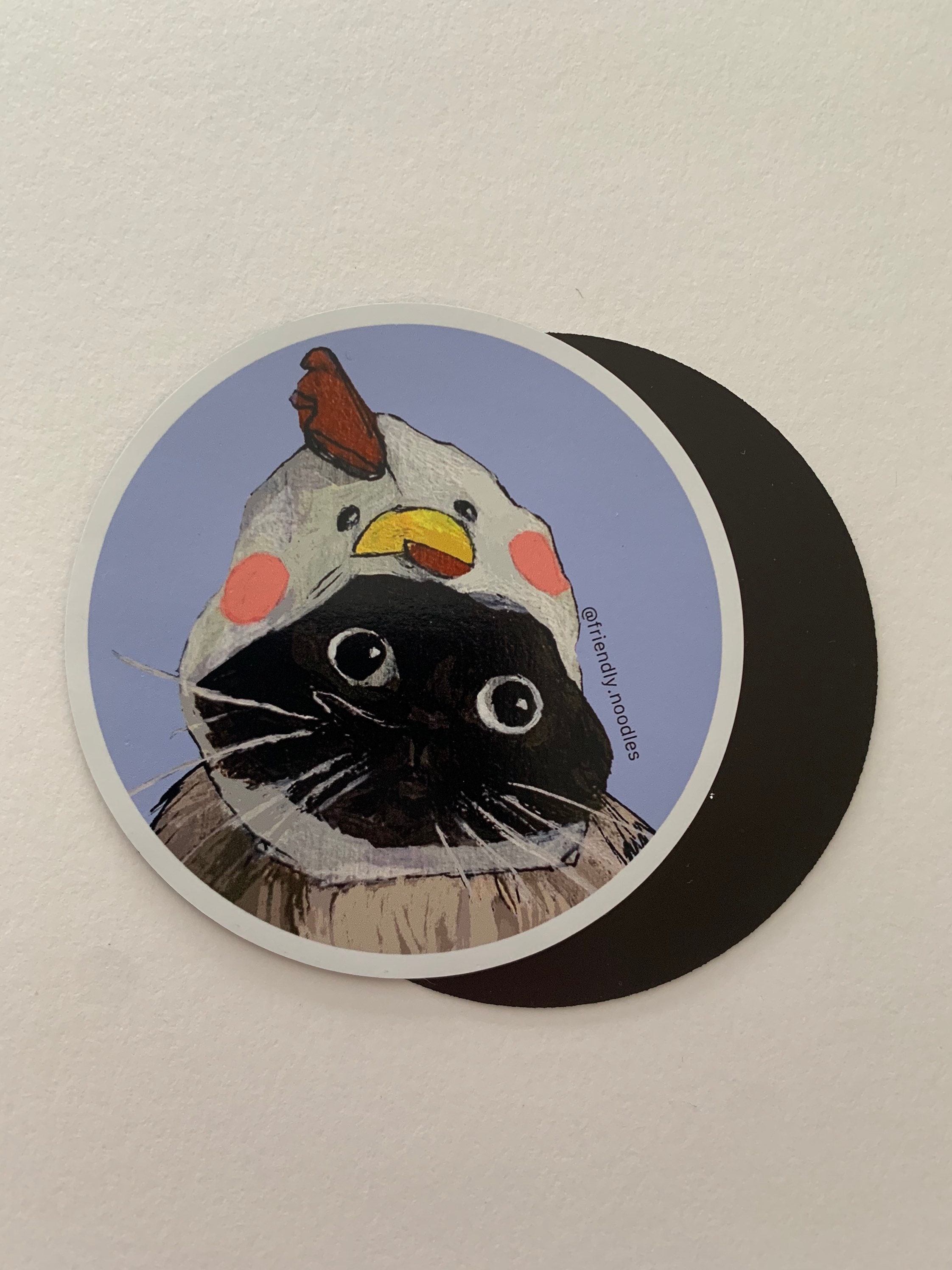 Chicken Noodle Magnet, Fridge Friendly Noodles, Rebeccasalinasart, Cute Cat, Chicken Hat, Cat Memes, Noodle Soup