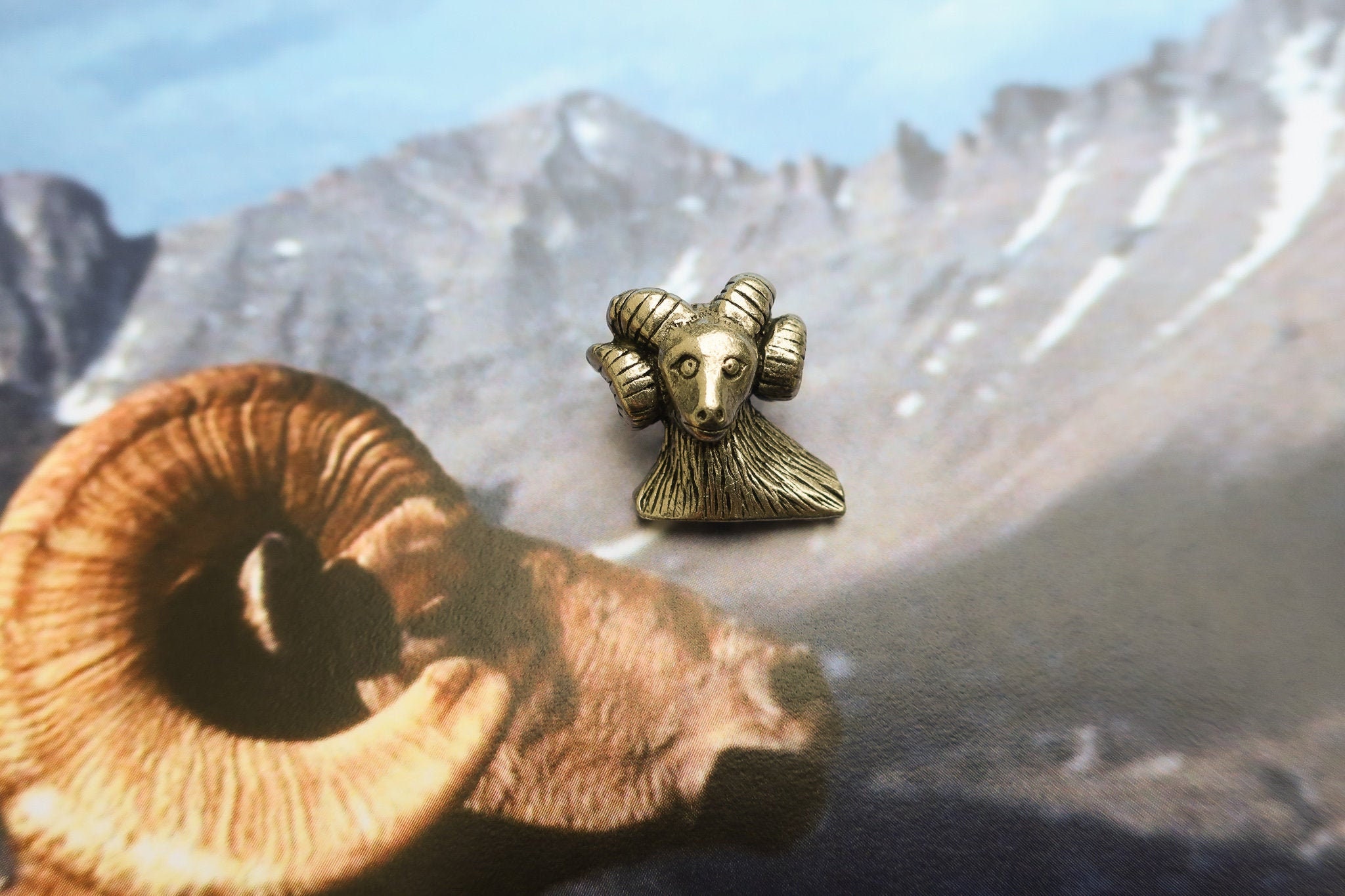 Ram's Head-Cc607 - Rams, Ram, Wildlife, Animal, & Zoo Lapel Pins