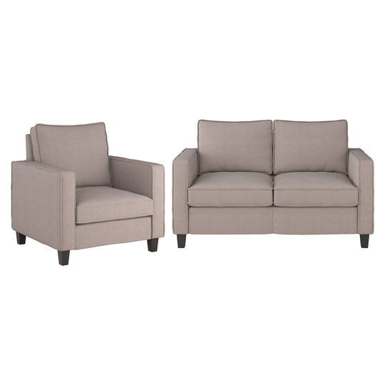 CorLiving Georgia Casual 2-Piece Polyester/Polyester Blend Taupe Living Room Set in Brown | LGA-305-Z1