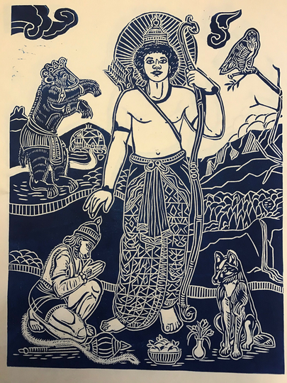 Ram & Hanuman With Jambhavan, Hanuman, Everyday Gods, Blm, African American Ram, Buddhist Art, Buddha Woodblocks