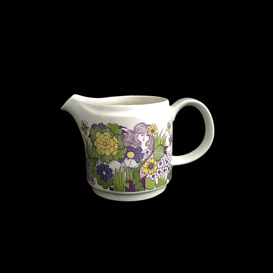 Vintage Mid Century Modern Victoria Turi Design Small Porcelain Pitcher/Watering Can Norway Scandinavian 1970S Whimsical