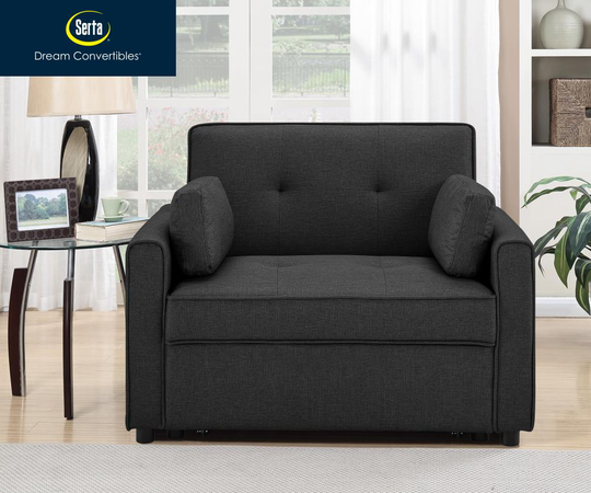 Serta Chicago Casual Charcoal Polyester/Blend Reclining Sofa in Gray | CRM1SCHCC