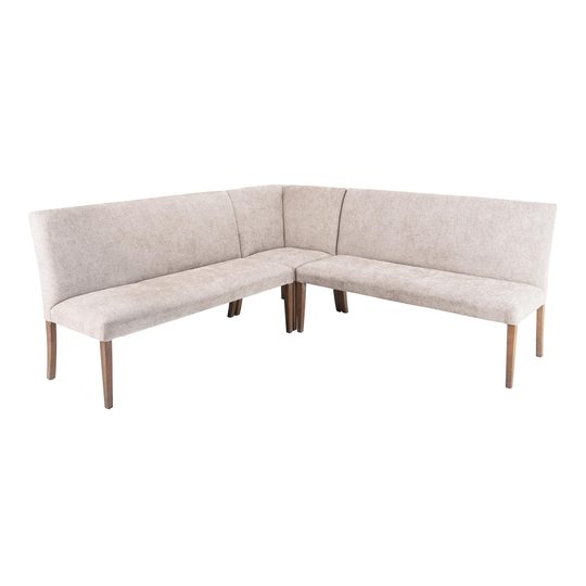 Large Gibson Upholstered 3 Piece Dining Banquette: Gray - Fabric by World Market