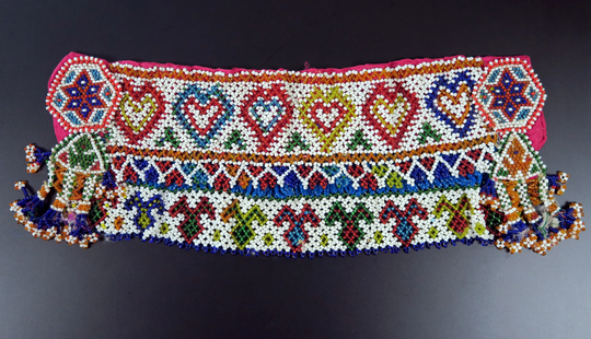Afghan Beaded Panel - Large Handcrafted Vintage Kuchi Accessory Beaded Panel